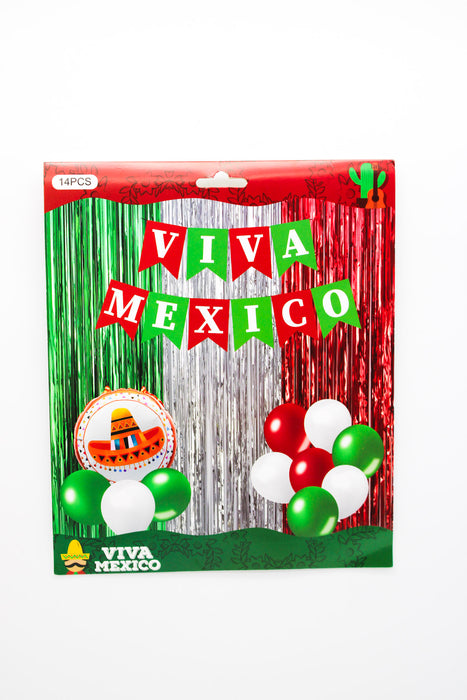 Set de Globos Decoración Viva México 14 Piezas