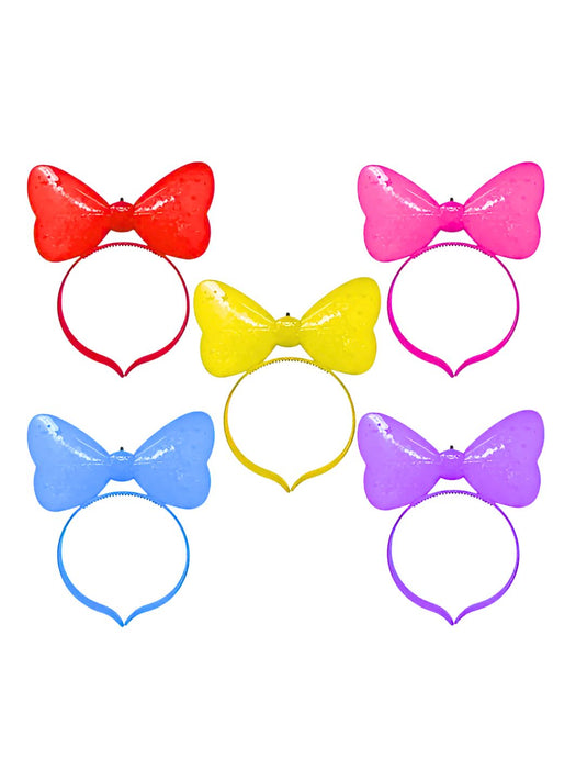 Diadema de Moño con Luz LED - Paquete con 12 Piezas