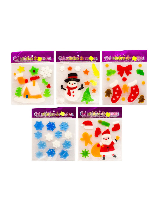 Paquete de figuras de gel para vidrio con diseño de Navidad