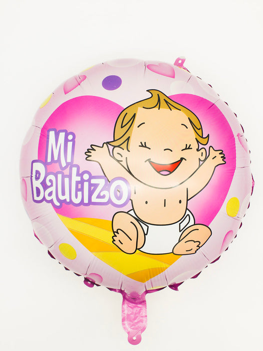 Globo "mi bautizo" bebe feliz