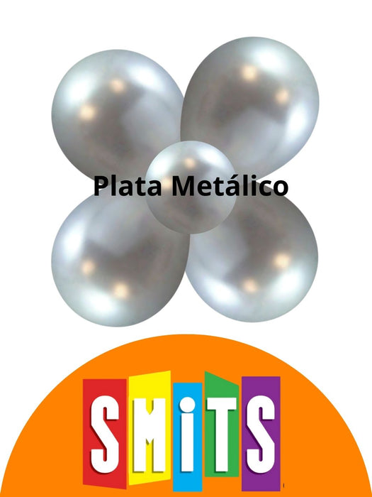 Globo Látex Smits - Plata Metálico