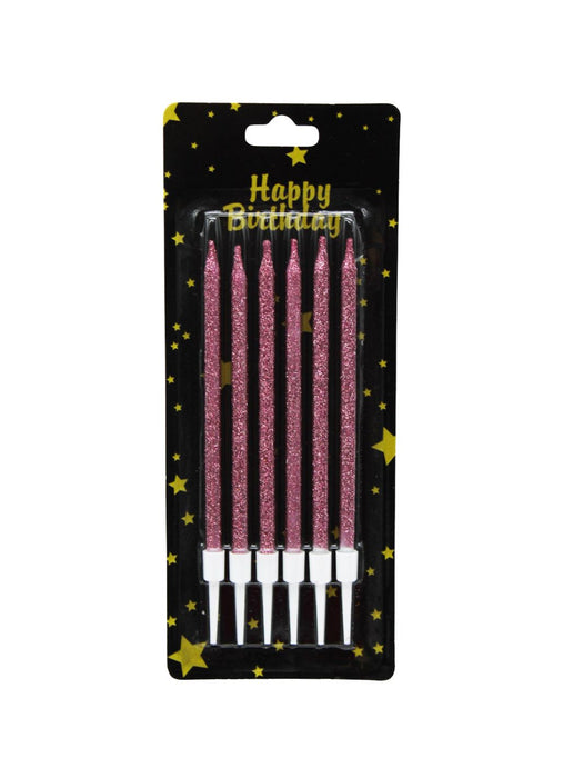 Paquete de 6 Velas Metálicas con brillos