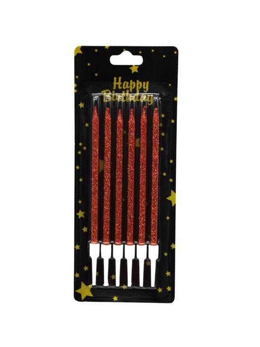 Paquete de 6 Velas Metálicas con brillos