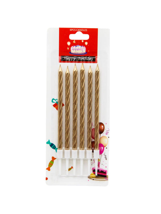 Paquete de 6 Velas en Colores Metálicos