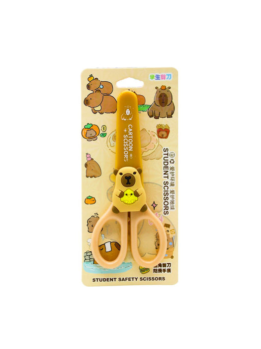 Tijera Escolar con Protector de Seguridad - Capybara