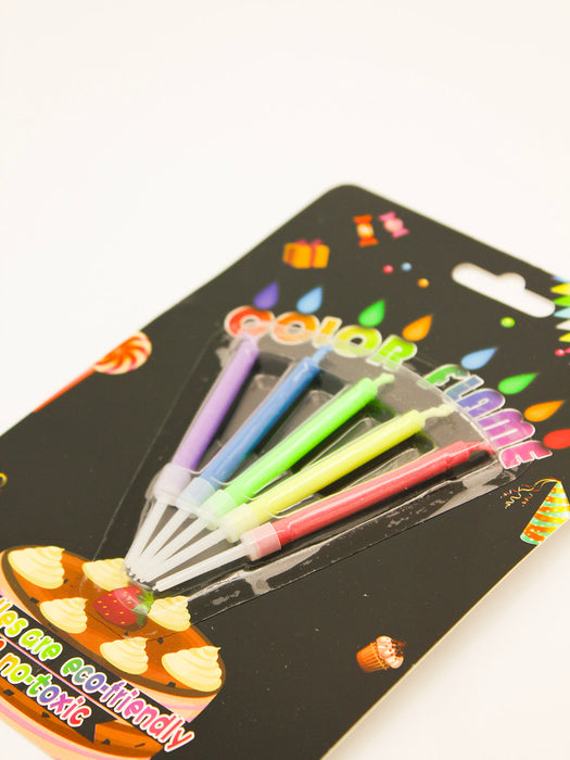 Velas de llamas de colores.
