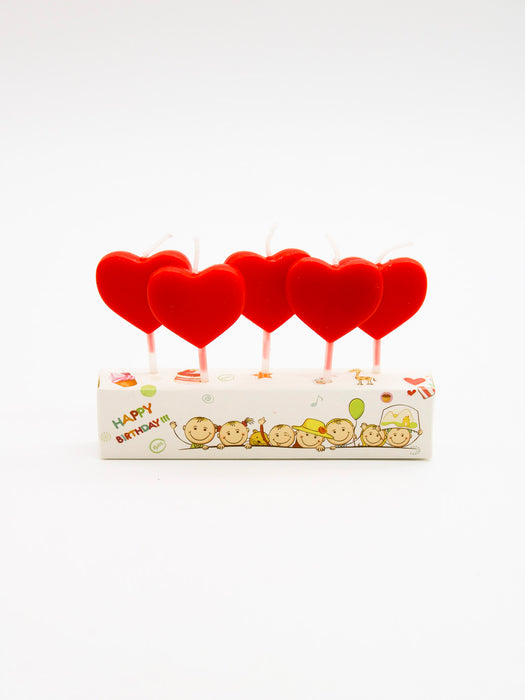 vela de corazon 5 piezas