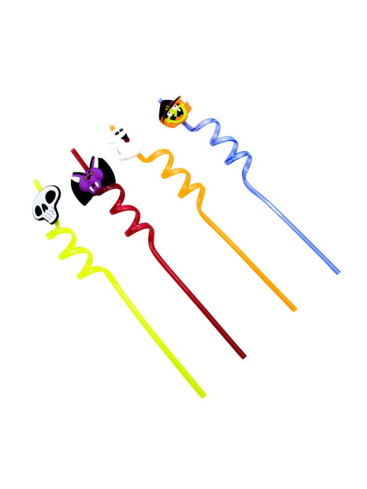 Popotes de Espiral con Accesorios de Halloween - Paquete con 4 piezas