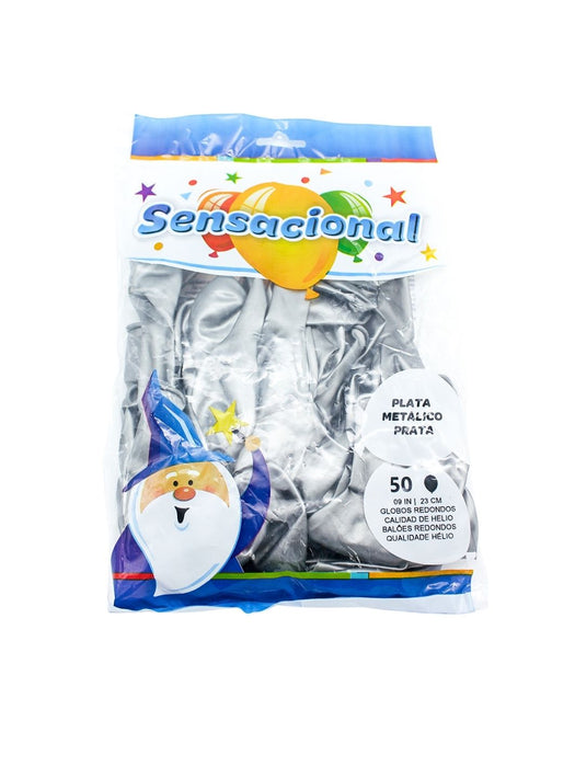 Globo Látex Sensacional - Plata Metálico