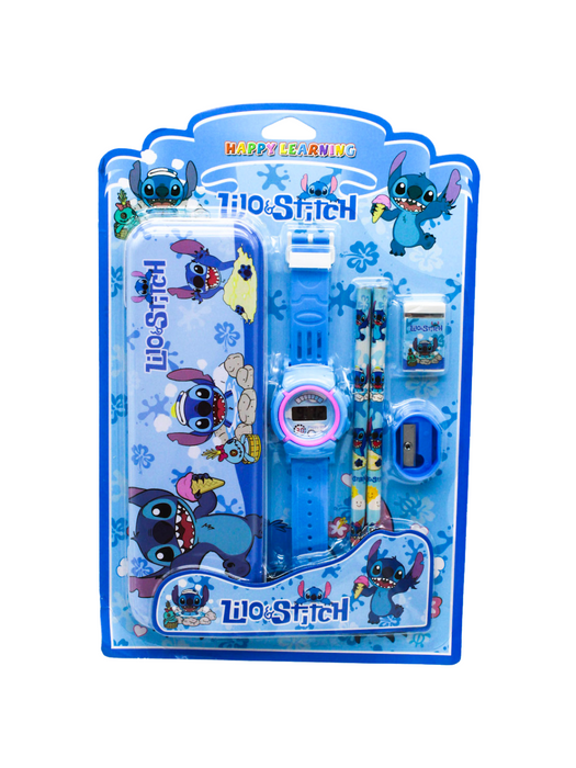 Set Escolar Lapicera y Reloj - Stitch