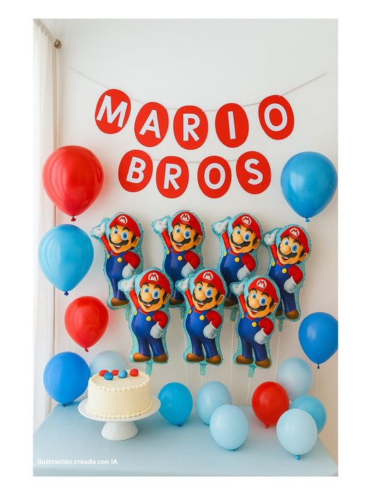 Set Globos - Mario Bros - Paquete con 6 Piezas