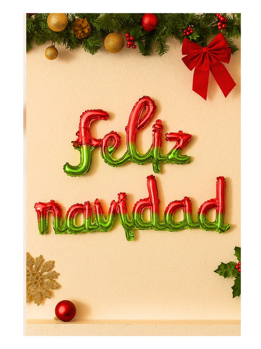 Set de globo "feliz navidad" en cursivas