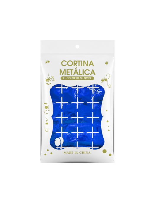 Cortina Metálica de Cuadros Pequeños - Azul Rey