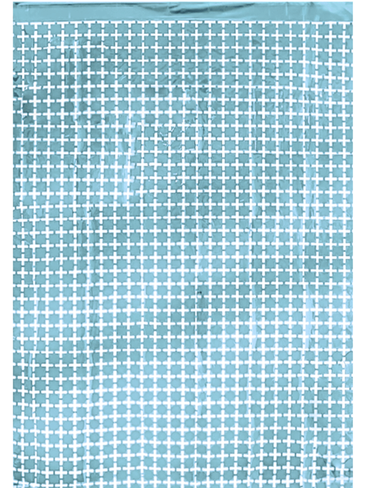 Cortina Metálica de Cuadros Pequeños - Azul