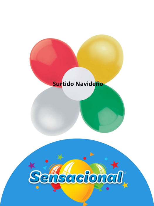 Globo Látex Sensacional - Surtido Navideño