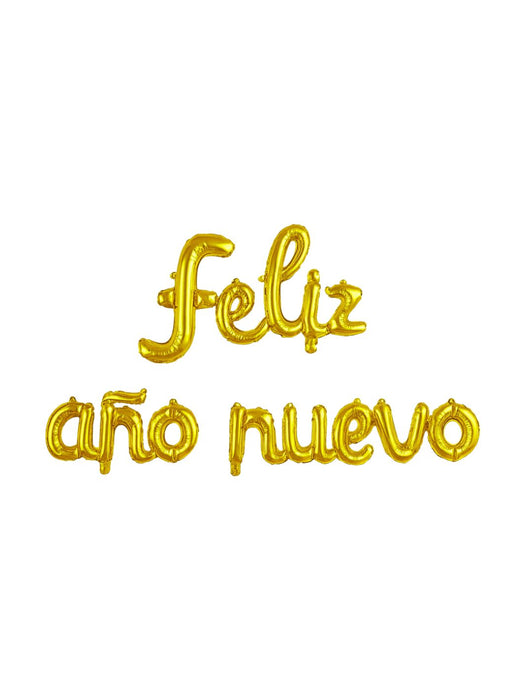 Set de Globos "Feliz Año Nuevo" en cursiva