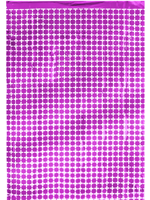 Cortina Metálica de Cuadros Pequeños - Rosa