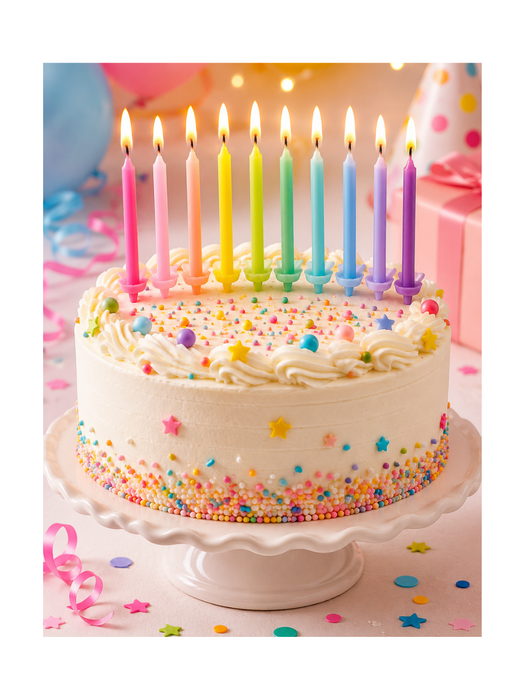 Paquete de 12 velas de colores pasteles