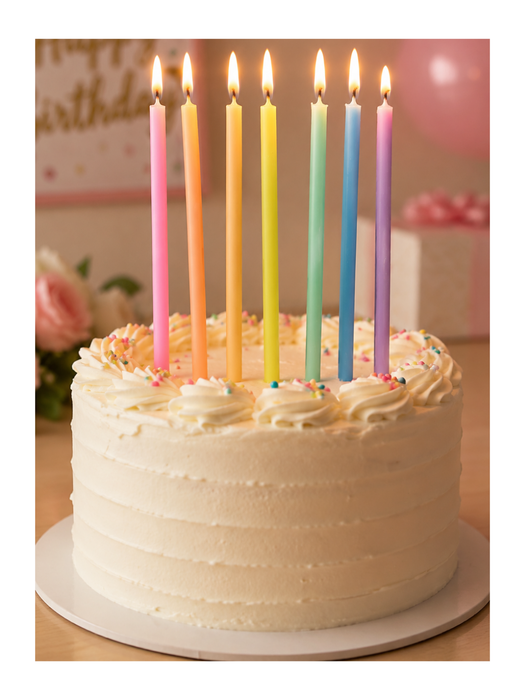 Set de 6 velas de colores pastel