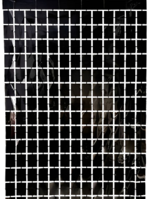 Cortina Metálica de Cuadros - Negro