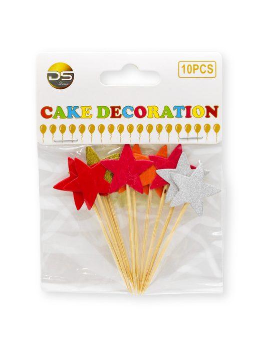 Cake Toppers de Estrellas para Pastel tonos fuego