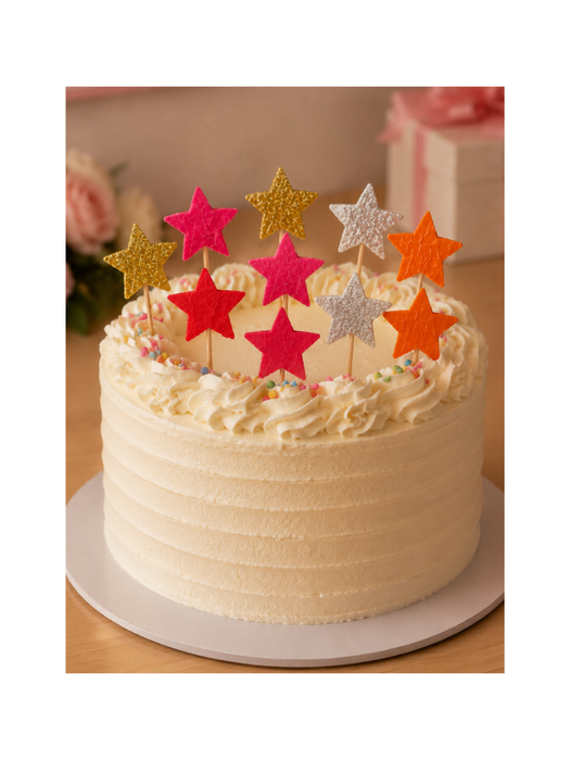 Cake Toppers de Estrellas para Pastel tonos fuego