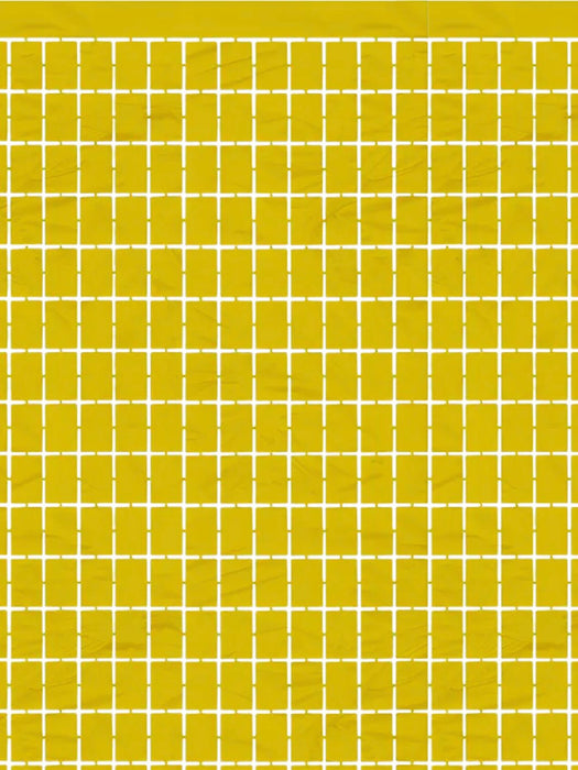 Cortina Metálica de Cuadros - Dorada