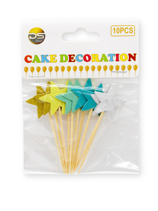 Cake Toppers de Estrellas para Pastel tonos aqua