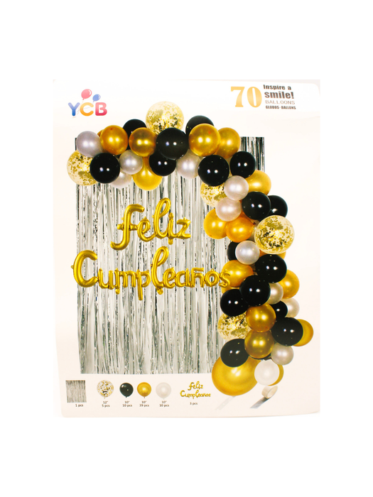 Set de Globos Feliz Cumpleaños - Negro