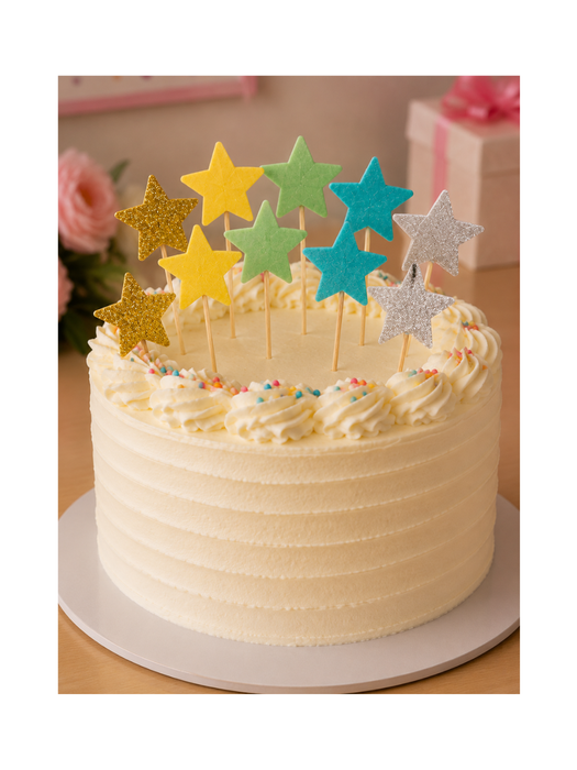 Cake Toppers de Estrellas para Pastel tonos aqua