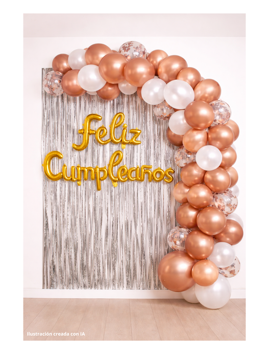 Set de Globos Feliz Cumpleaños - Plata