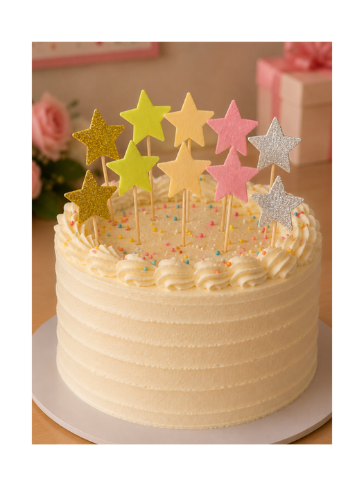 Cake Toppers de Estrellas para Pastel tonos tierra