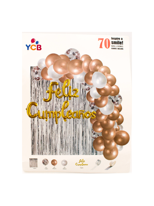 Set de Globos Feliz Cumpleaños - Plata