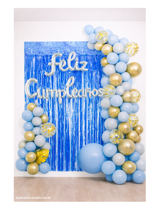 Set de Globos Feliz Cumpleaños - Azul
