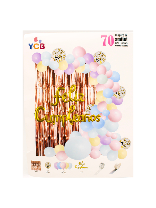 Set de Globos Feliz Cumpleaños - Pastel