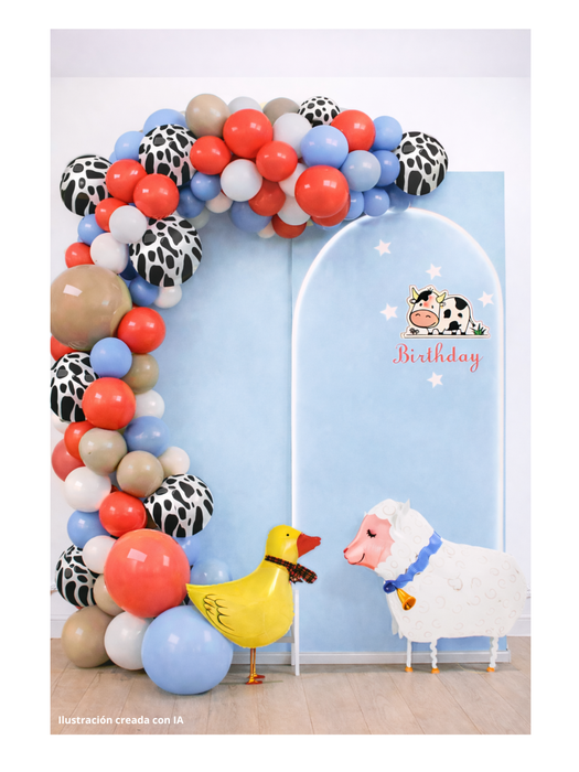 Set de Globos con Temática de Animales de la Granja