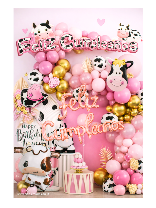 Set de Globos con Temática de Vaca