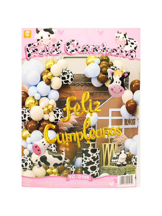 Set de Globos con Temática de Vaca