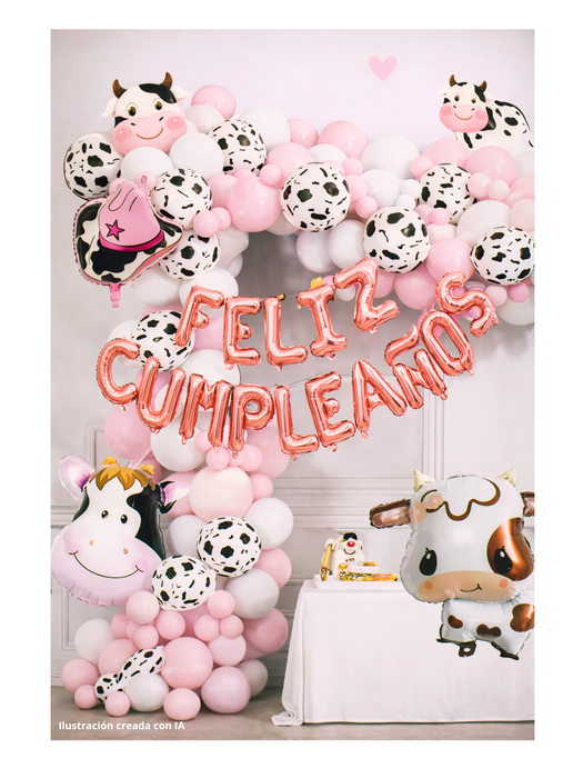 Set de Globos con Temática de Vaca