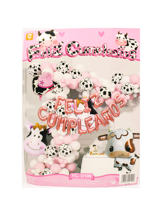 Set de Globos con Temática de Vaca