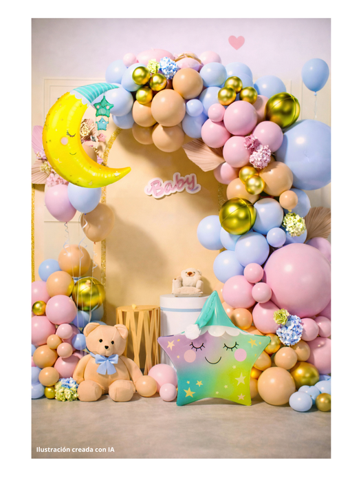 Set de Globos con Temática de Luna y Estrellas