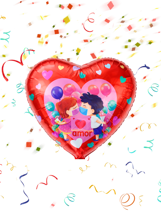 Globo con diseño de San Valentin 18"