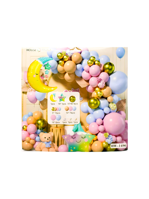 Set de Globos con Temática de Luna y Estrellas