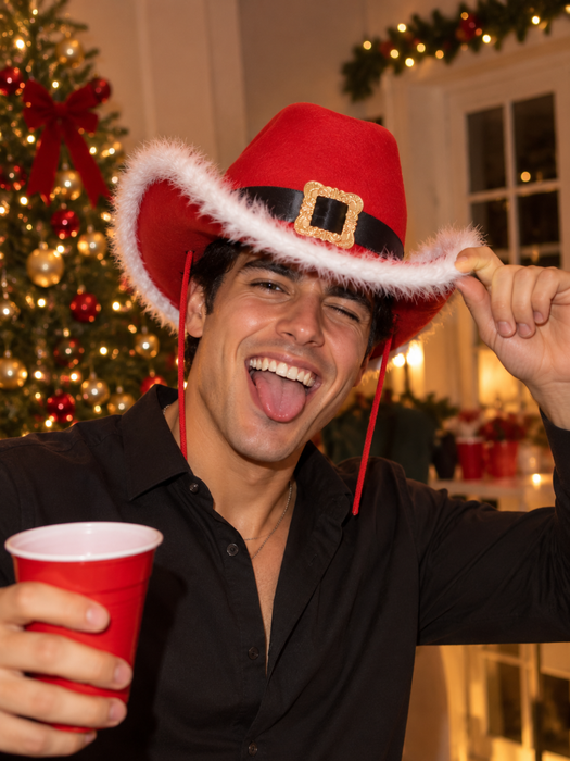 Sombrero Vaquero de Santa Claus - Rojo