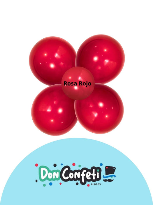 Globo Látex Don Confeti - Retro Rosa Rojo