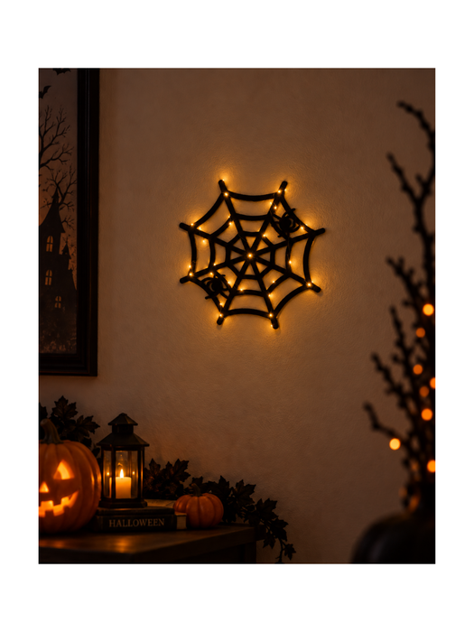 Decoracion con Luz de Telaraña