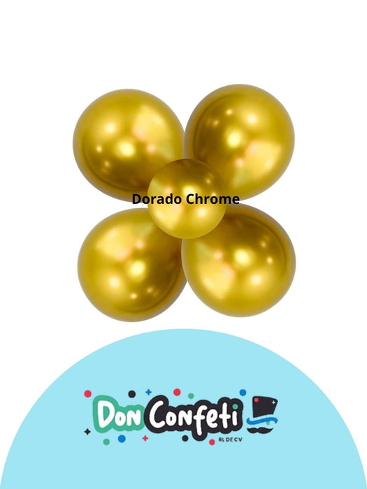 Globo Látex Don Confeti - Dorado Chrome