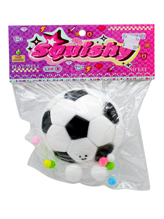 Squishy de Balon de Futbol con Pompones