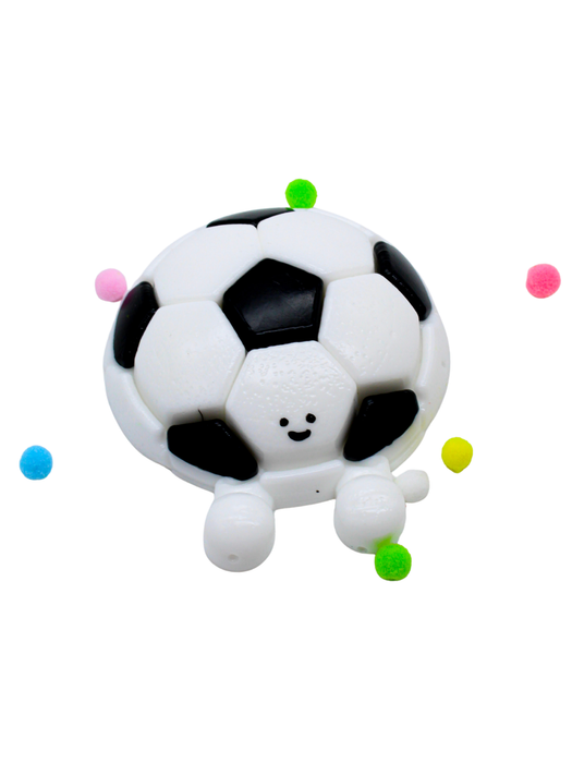 Squishy de Balon de Futbol con Pompones