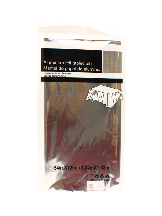 Mantel de Plástico Desechable - Plateado Metálico